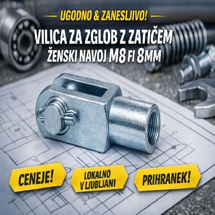 Vilica za zglob z zatičem ženski navoj M10 fi 10mm
